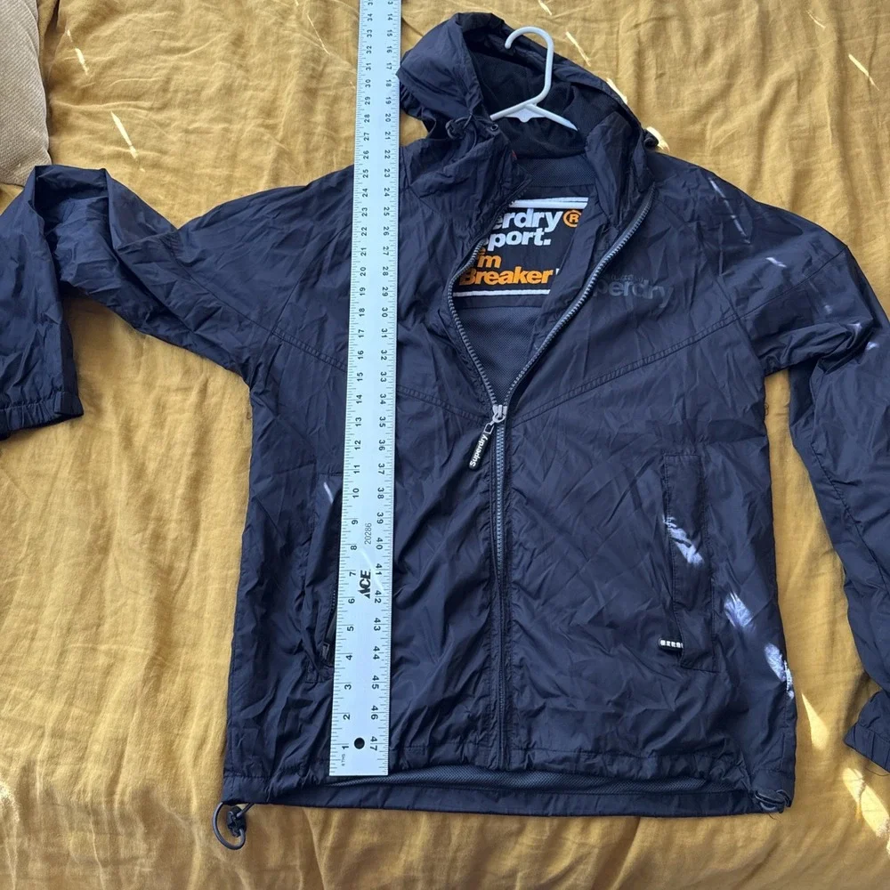 Mens Medium Superdry Pullover Jacket Windbreaker Full‎ Zip With Hood Japan Jpn